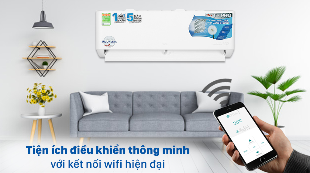Máy lạnh TCL Inverter 1.5 HP TAC-13CSD/TPG11-Điều khiển nhanh chóng với tiện ích kết nối wifi Máy lạnh TCL Inverter 1.5 HP TAC-13CSD/TPG11-Điều khiển nhanh chóng với tiện ích kết nối wifi