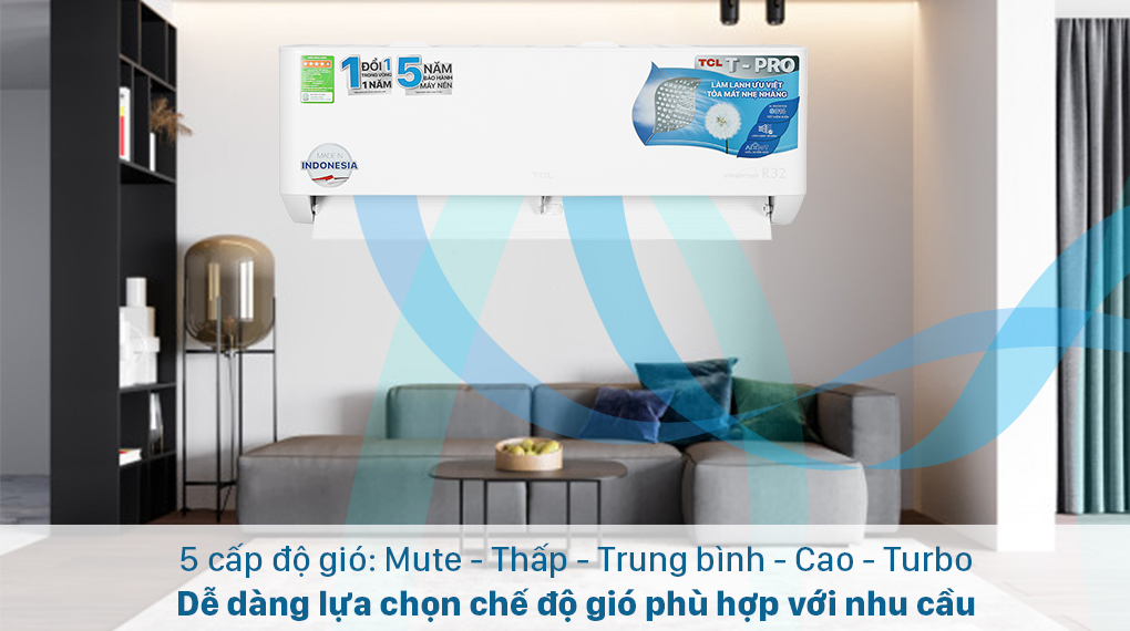 Máy lạnh TCL Inverter 1.5 HP TAC-13CSD/TPG11-Lan tỏa hơi lạnh đều khắp phòng với luồng gió thông minh Smart Air Flow Máy lạnh TCL Inverter 1.5 HP TAC-13CSD/TPG11-Lan tỏa hơi lạnh đều khắp phòng với luồng gió thông minh Smart Air Flow