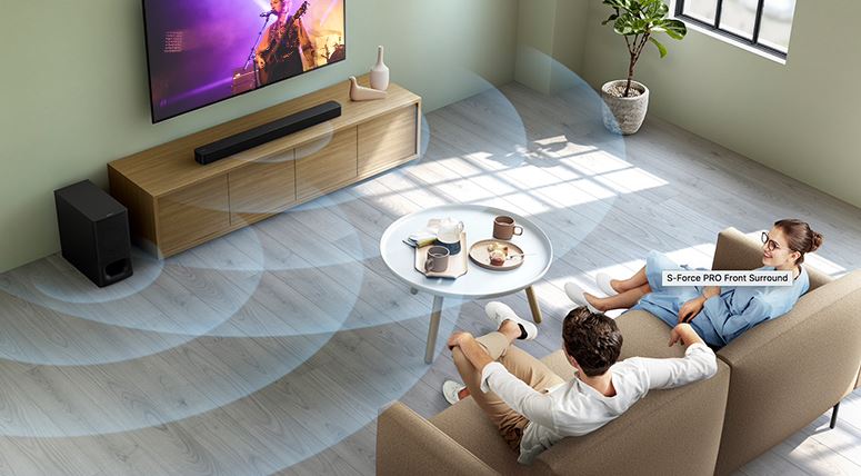 Loa thanh soundbar Sony 2.1 HT-S350 320W 8 Công nghệ S-Force PRO Front Surround cho âm thanh vòm lôi cuốn, bao trùm không gian