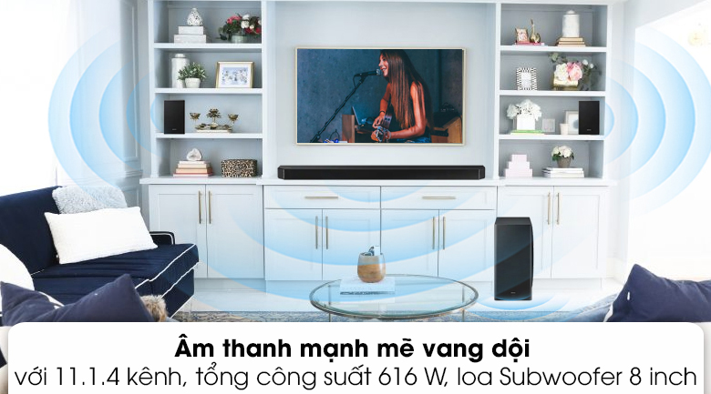  Loa thanh Samsung HW-Q950 có tới 11.1.4 kênh và tổng công suất 616 W rất mạnh mẽ