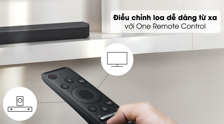  Loa thanh Samsung HW-Q950 trang bị điều khiển loa từ xa nhanh chóng và tiện lợi với One Remote Control
