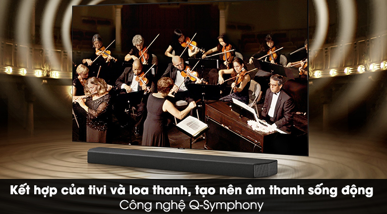  Loa thanh Samsung HW-Q950 trang bị công nghệ Q-Symphony kết hợp với tivi một cách hoàn hảo