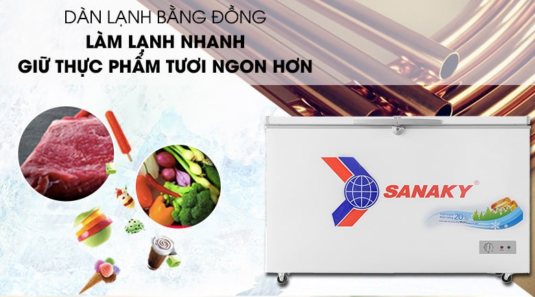 Tủ đông VH-4099A1 Nâng cao tuổi thọ cho tủ đông với dàn lạnh bằng đồng