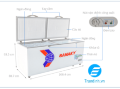 Phác hoạ tổng quát tủ đông Sanaky Inverter 761 lít VH-8699HY3