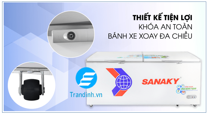 Tủ đông Sanaky VH-8699HY3 Tính năng khoá cửa tiện ích cho người dùng