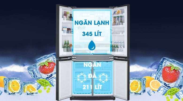 Tủ lạnh Sharp inverter 556 lít SJ-FX630V-ST 7 Tủ lạnh Sharp SJ-FX630V-ST thích hợp gia đình có nhiều người