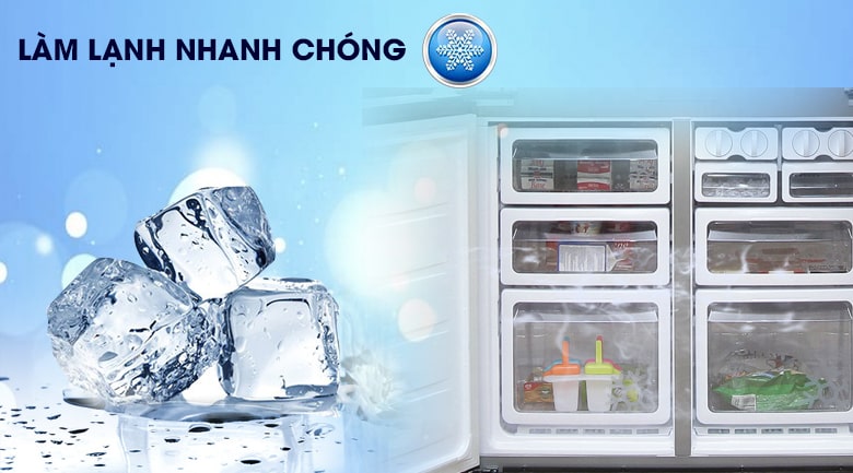 Tủ lạnh Sharp inverter 556 lít SJ-FX630V-ST 8 Công nghệ làm lạnh thực phẩm nhanh chóng hữu ích người dùng