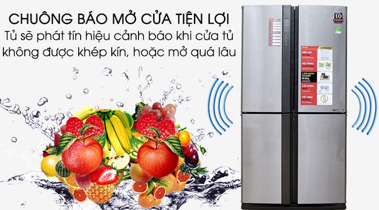 Tủ lạnh Sharp inverter 556 lít SJ-FX630V-ST 12 Chuông báo mở cửa tiện dụng trên tủ lạnh Sharp