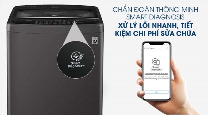 Máy giặt LG Inverter 16 kg TV2516DV3B 10 Smart Diagnosis chuẩn đoàn thông minh