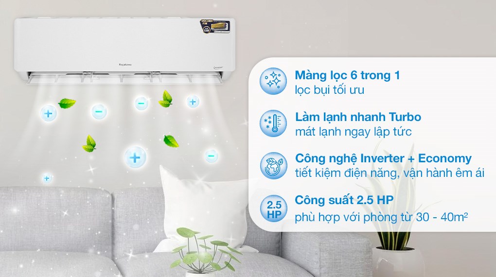Máy lạnh Nagakawa 2.5HP inverter NIS-C24R2T28 11 Máy lạnh Nagakawa Inverter 2.5 HP NIS-C24R2T28