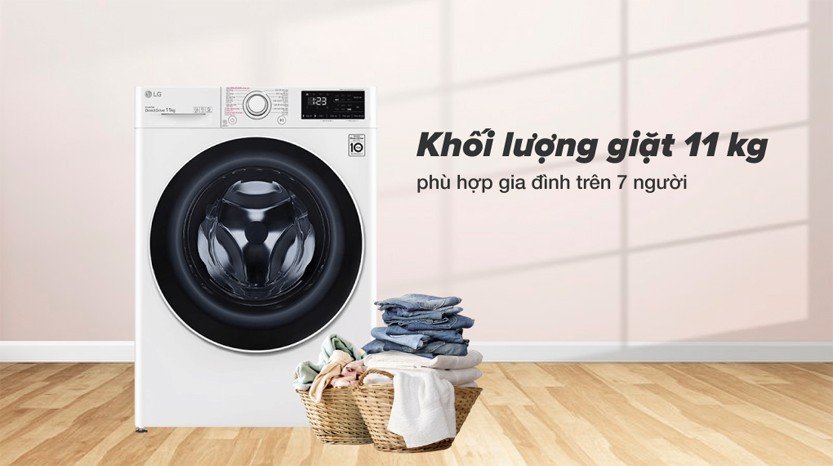 Máy giăt LG 11 kg Inverter FV1411S4WA 10 Khối lượng và chương trình giặt của máy giặt LG 11 kg FV1411S4WA