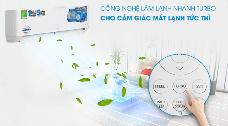 Điều hoà TCL inverter TAC-10CSD/TPG11 9000BTU 1 chiều 8 Điều hòa TCL Inverter 10000 BTU TAC-10CSD/TPG11 - Làm lạnh nhanh Turbo