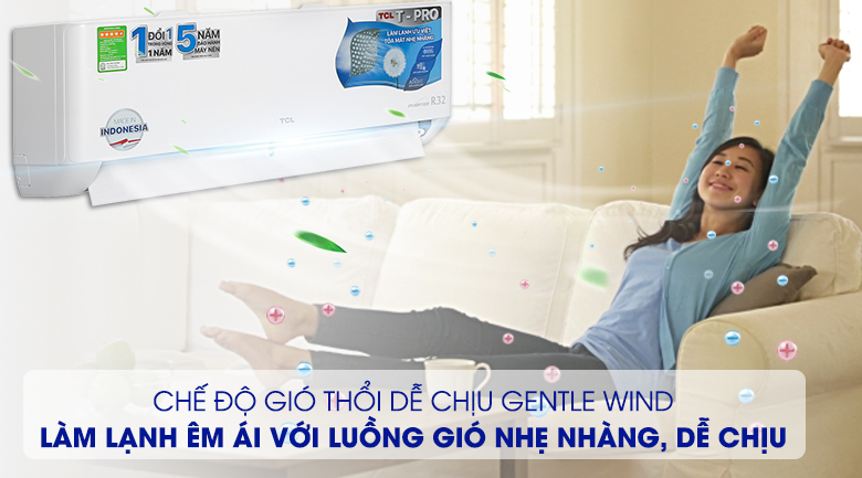 Điều hoà TCL inverter TAC-10CSD/TPG11 9000BTU 1 chiều 5 Điều hòa TCL Inverter 10000 BTU TAC-10CSD/TPG11 - Chế độ thổi gió Gentle Wind