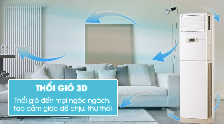 Điều hòa tủ đứng LG 36000BTU gas R32 ZPNQ36GR5A0 - thỏi gió 3D