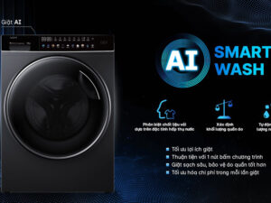 Máy giặt Aqua Inverter 10 kg AQD-DDW1000J BK - Công nghệ AI Smart Wash tối ưu chương trình giặt, tiết kiệm chi phí cho người dùng