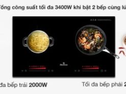 3. Bếp từ điện từ âm Bluestone ICB-6911 với thiết kế 2 vùng nấu, 1 từ, 1 hồng ngoại 