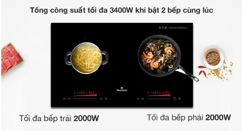 3. Bếp từ điện từ âm Bluestone ICB-6911 với thiết kế 2 vùng nấu, 1 từ, 1 hồng ngoại 