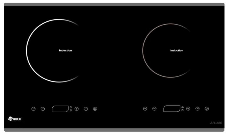 Bếp từ Arber AB-386 gồm 2 vùng nấu với tổng công suất là 3600W