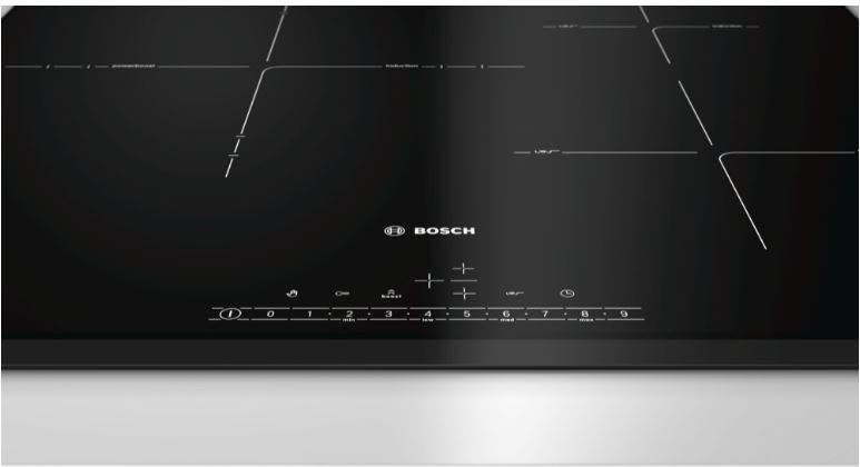 Bếp từ Bosch PUC611BB1E 6 3. Điều khiển TouchSelect trong Bếp từ Bosch PUC611BB1E kiểm soát các cấp độ nấu