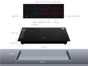 1. Phác hoạ tổng quát bếp từ đôi Bluestone ICB-6948