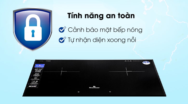 Bếp từ đôi Bluestone ICB-6948 17 6. Bluestone ICB-6948 trang bị nhiều tính năng an toàn, tiện ích khi sử dụng
