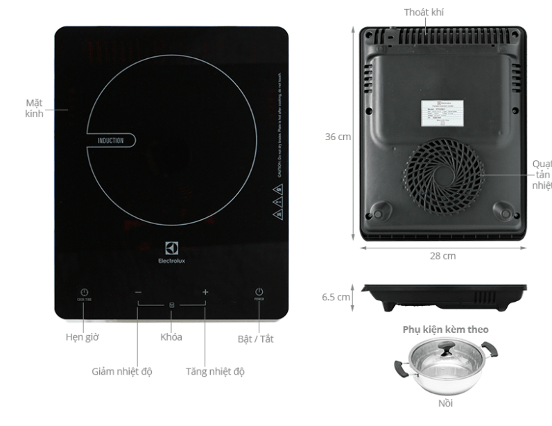 Bếp từ Electrolux ETD29KC 5 1. Bếp từ Electrolux ETD29KC nhập khẩu có thiết kế đơn giản, gọn nhẹ