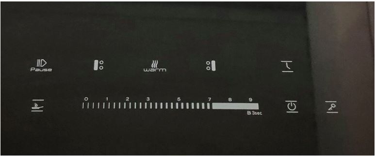 Bếp từ Eurosun sử dụng bảng điều khiển cảm ứng dạng trượt Slider Control