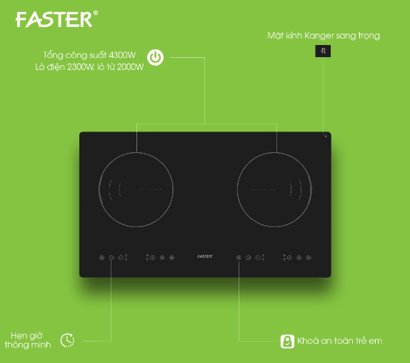 Ưu điểm của bếp từ Faster FS 288 chính hãng