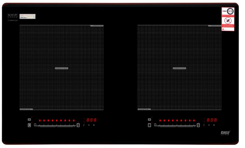 1. Bếp từ Lorca LCI-918 gồm 2 vùng nấu với tổng công suất 4000W