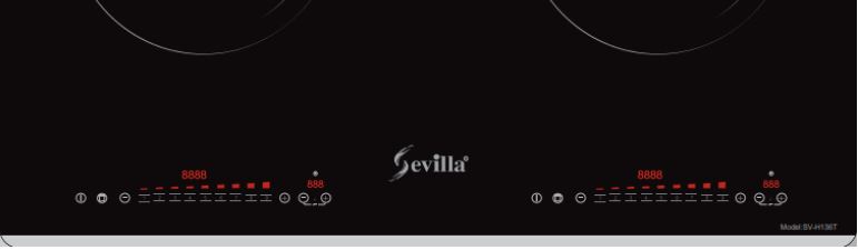 Bếp từ Sevilla SV-H136T 3 1. Bếp từ Sevilla SV-H136T sử dụng bảng điều khiển cảm ứng dạng trượt slide hiện đại với 9 cấp độ