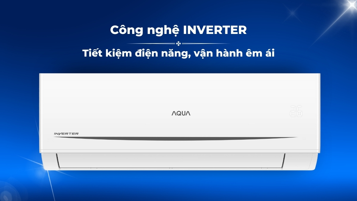 Máy lạnh Aqua inverter 1.5HP AQA-RV13QC2 6 Công nghệ Inverter giúp thiết bị tối ưu điện năng, vận hành bền bỉ