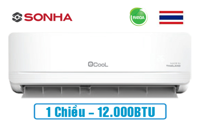 1. Điều hòa EcooL ECL-1E12ST 12000BTU 1 chiều có thiết kế hiện đại, thanh thoát