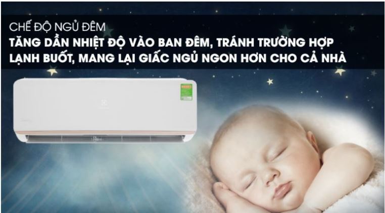 10. Điều hòa Electrolux ESV12CRO-D1 giúp bạn có giấc ngủ sâu hơn với chế độ ngủ đêm