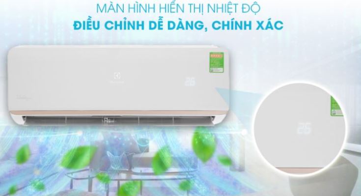 8. Máy lạnh Electrolux ESV12CRO-D1 dễ dàng quan sát, điều chỉnh nhiệt độ nhờ màn hình LED trên dàn lạnh
