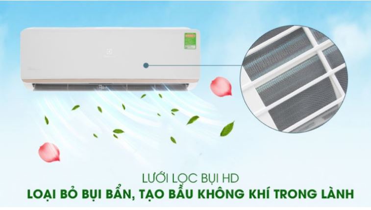 5. Điều hòa Electrolux ESV12CRO giúp loại bỏ bụi bẩn đem đến bầu không khí trong lành với bộ lọc bụi HD
