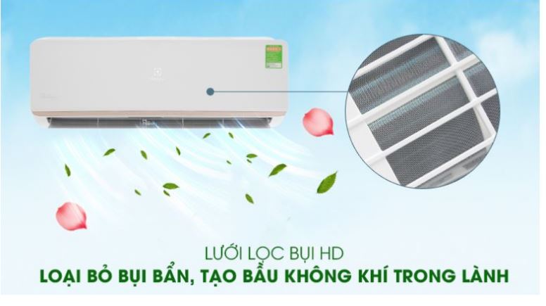 Điều hòa Electrolux ESV18CRO-D1 18000BTU 1 chiều inverter 11 9. Điều hòa Electrolux ESV18CRO-D1 giúp loại bỏ bụi bẩn đem đến bầu không khí trong lành với bộ lọc bụi HD