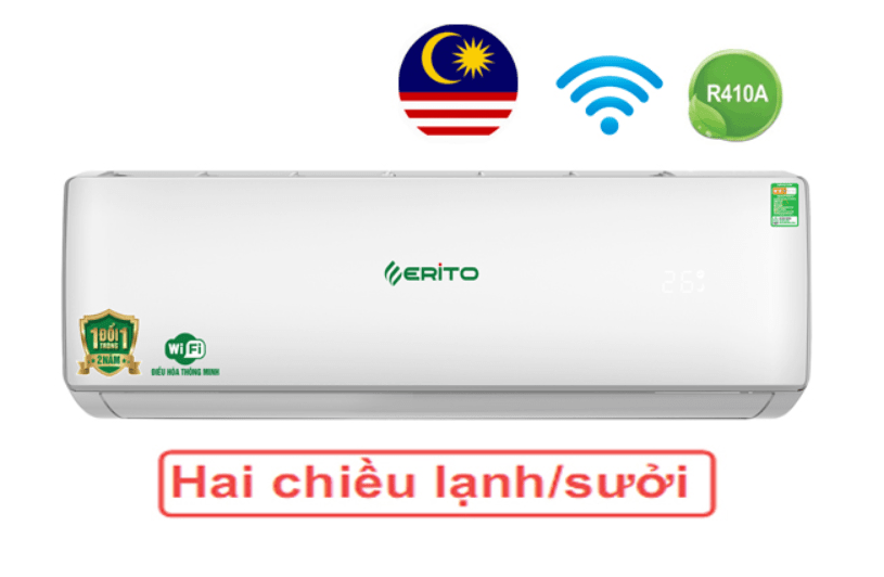 Điều hòa Erito ETI-N10HS1 9000BTU 2 chiều 4 1. Điều hòa Erito ETI-N10HS1 9000BTU với thiết kế nguyên khối chắc chắn