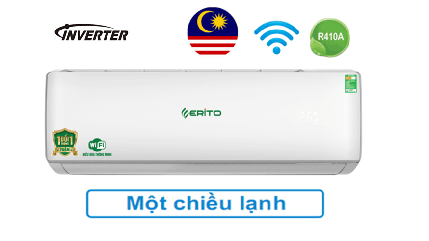 Điều Hòa Erito ETI-V10CS1 9000BTU 1 chiều inverter 4 1. Điều hòa Erito với thiết kế nguyên khối chắc chắn