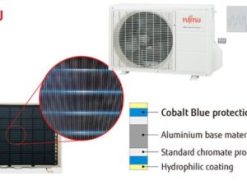 5. Điều hòa Fujitsu sử dụng lớp sơn phủ bảo vệ màu xanh cao cấp chống ăn mòn bụi bẩn.