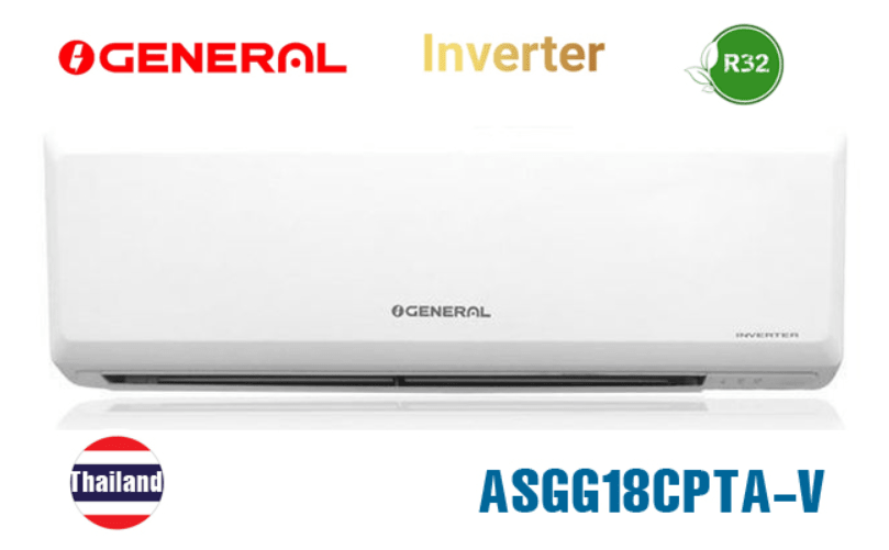 1. Điều hòa General ASGG18CPTA-V 18000BTU 1 chiều inverter có thiết kế nguyên khối chắc chắn