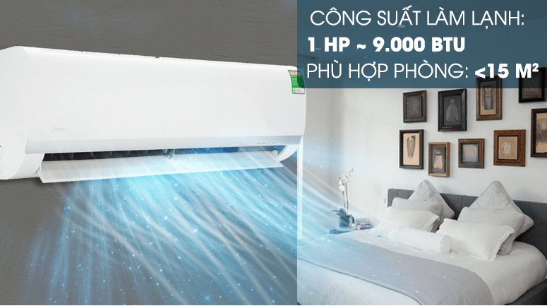 Điều hòa Midea 9000 BTU MSAF-10CRN8 4 2. Điều hoà Midea 9000 BTU MSAF-10CRN8 có thiết kế sang trọng, hiện đại