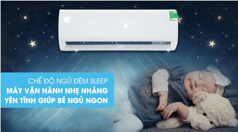 Điều hòa Midea 9000 BTU MSAF-10CRN8 8 Chế độ ngủ đêm vận hành êm ái, mang lại cho bạn giấc ngủ ngon