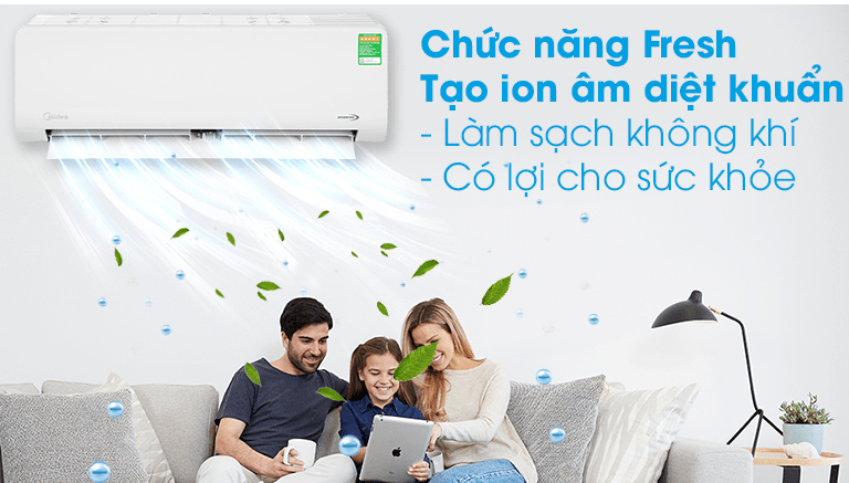 Điều hoà Midea Inverter 1 HP MSAG-10CRDN8 12 Bộ lọc bụi 2 lớp mật độ cao diệt khuẩn, lọc bụi, bảo vệ sức khoẻ