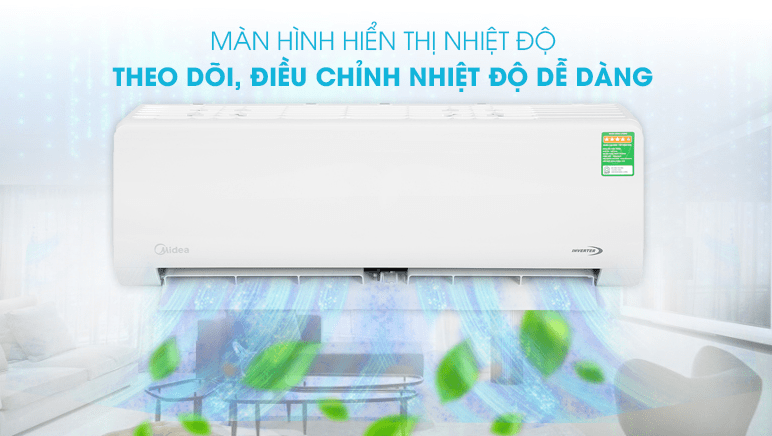 Điều hoà Midea Inverter 1 HP MSAG-10CRDN8 17 Màn hình LED hiển thị nhiệt độ tiện lợi