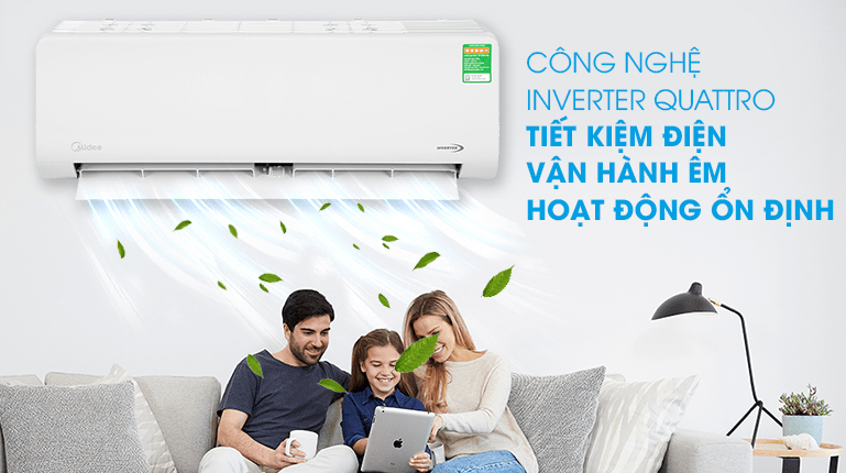 Điều hoà Midea Inverter 1 HP MSAG-10CRDN8 7 Công nghệ Inverter vận hành êm ái, tiết kiệm điện hiệu quả