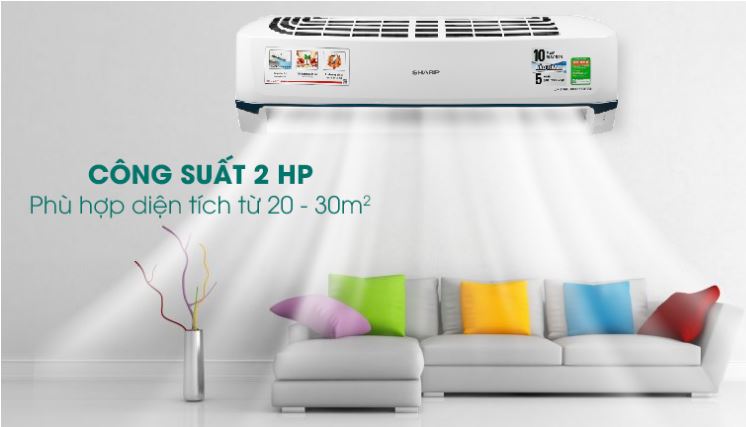 Điều hoà Sharp Inverter 1HP AH-X10ZEW 8 Điều hòa Sharp AH-X10ZEW có thiết kế tinh tế, hiện đại, sang trọng