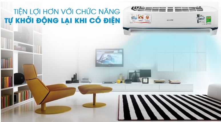 Điều hoà Sharp Inverter 1HP AH-X10ZEW 13 Điều hòa inveter Sharp AH-X10ZEW có chức năng tự khởi động lại khi có điện