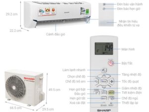 1. Tổng quan điều hòa Sharp AH-X9XEW 9000BTU 1 chiều inverter.