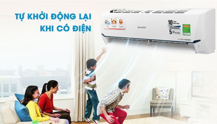 Điều hòa Sharp 9000BTU 1 chiều inverter AH-X9XEW 11 9. Điều hòa Sharp 9000BTU tự khởi động lại khi có điện