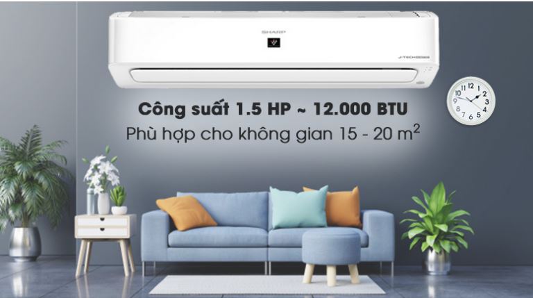 1. Điều hòa Sharp AH-XP13YMW thiết kế sang trọng hiện đại
